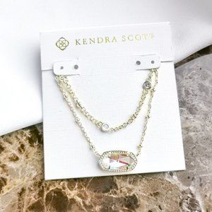 Gold Elisa Dichroic Glass Multi Strand Necklace